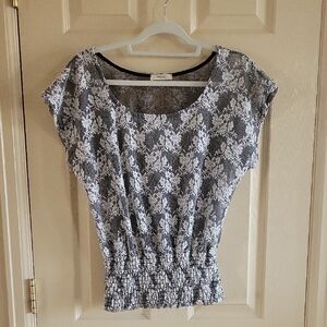 Poetry Black and White Floral Lace Blouse